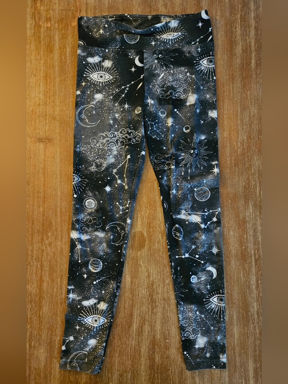 Womens Zodiac Leggings Sun Moon Leggings - Black & White Wicca Pants Zodiac Pan